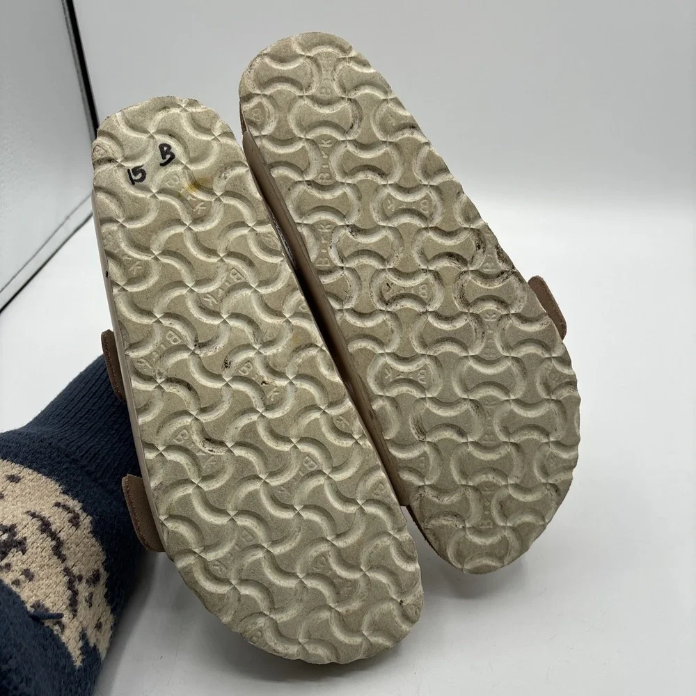 Birkenstock Arizona Birko Flor‎ Beige Nude Patent Sandals Women's Size 37 US 6